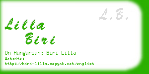 lilla biri business card